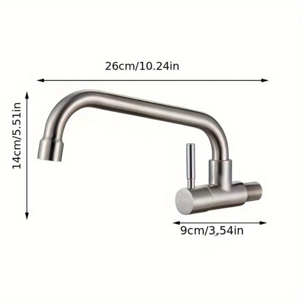 SUS304 Stainless Steel Single Cold Water Faucet Kitchen Basin Tap