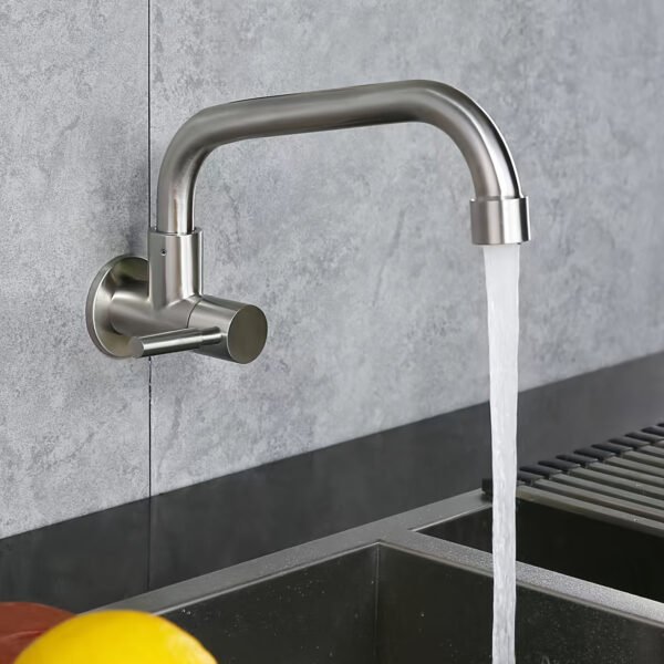SUS304 Stainless Steel Single Cold Water Faucet Kitchen Basin Tap