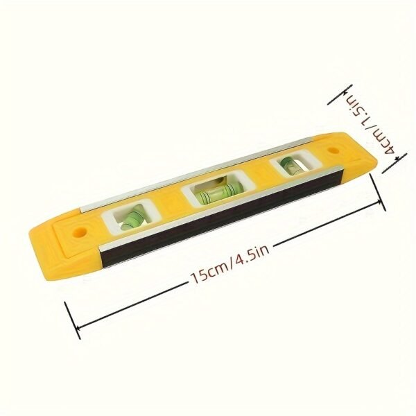 3-In-1 Magnetic Spirit Level Yellow Alloy Beam Measuring Tool
