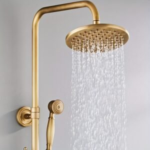 43cceac4-32aa-4e42-a2a2-0b99e56b444c.jpg Vintage Brass Wall Mounted Shower Set Hot & Cold Mixer Shower System