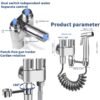 6pcs Toilet Spray Gun Set Stainless Steel Bidet Shower Kit
