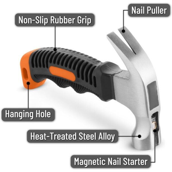 Mini Claw Hammer Soft Rubber Handle Home Repair Hand Tool