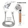 3pcs Handheld Shower Filter Set with Stainless Steel Hose & Holder