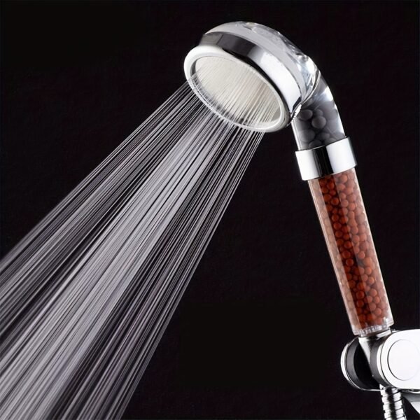 3pcs Handheld Shower Filter Set with Stainless Steel Hose & Holder