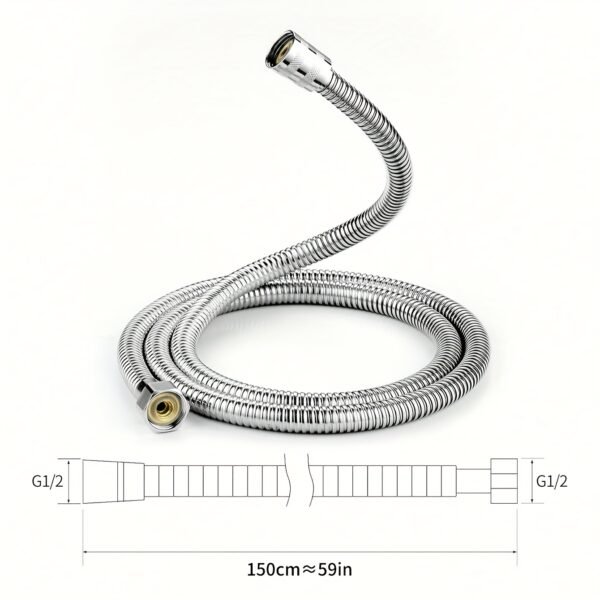 3pcs Handheld Shower Filter Set with Stainless Steel Hose & Holder