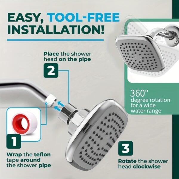 4 Inch High Pressure Shower Head Bathroom Water Saving Shower