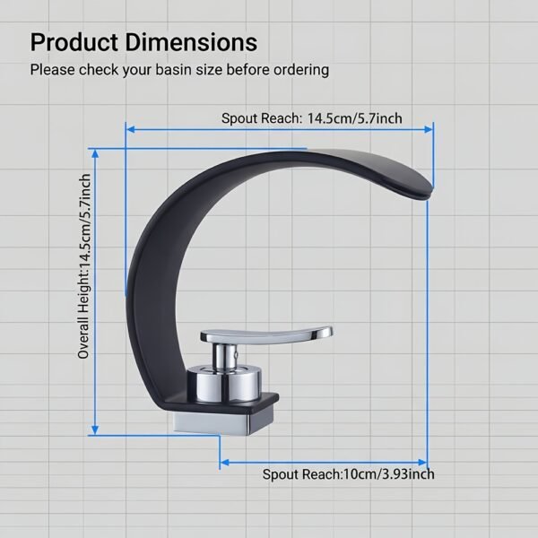 Luxury Waterfall Bathroom Basin Faucet Hot & Cold Washbasin Tap