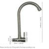 Brushed Stainless Steel Kitchen Faucet 360° Swivel Cold Water Tap